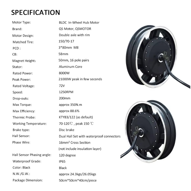 17X3.5inch 8000W V3 72V/96V Ne - 72V 8000W Brushless Hub Motor review and price